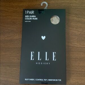 NWOT Elle Hosiery 1 Pair Nude Queen Size Silky Sheer Pantyhose